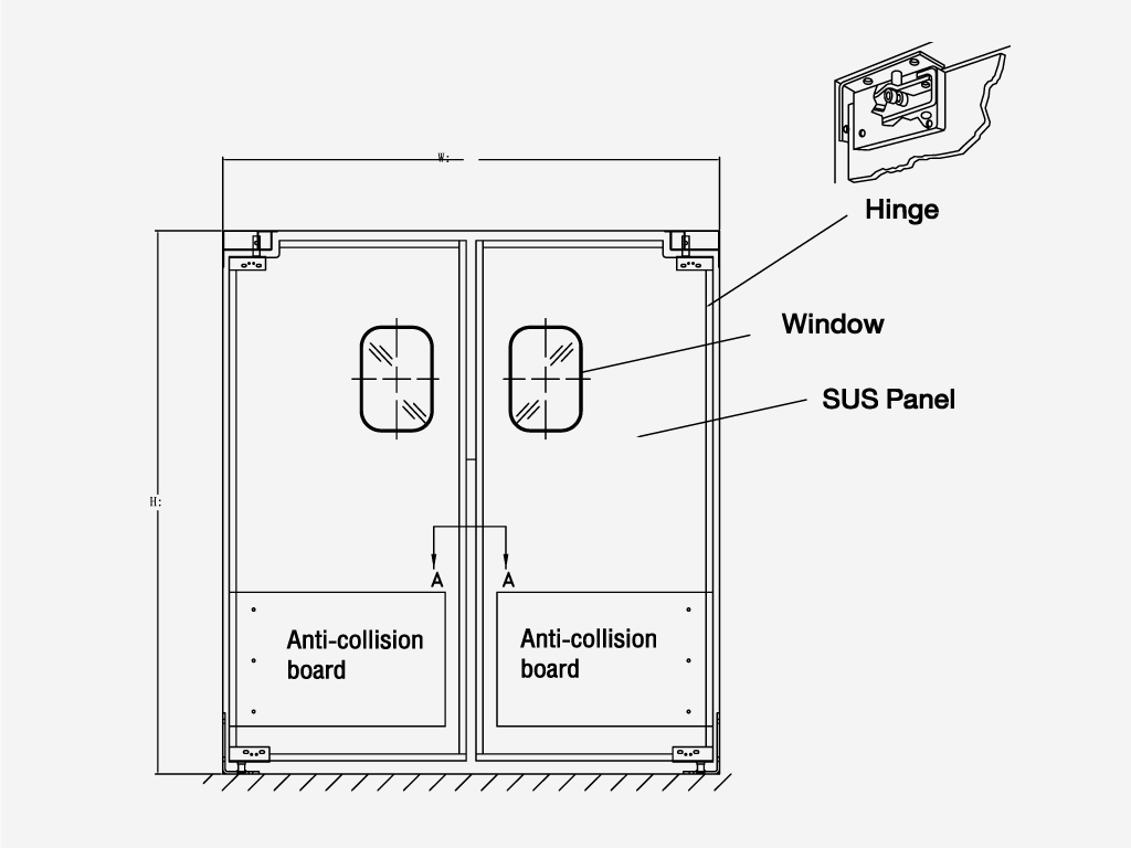 Traffic Door - Durable and Convenient Stainless Steel Swing Door