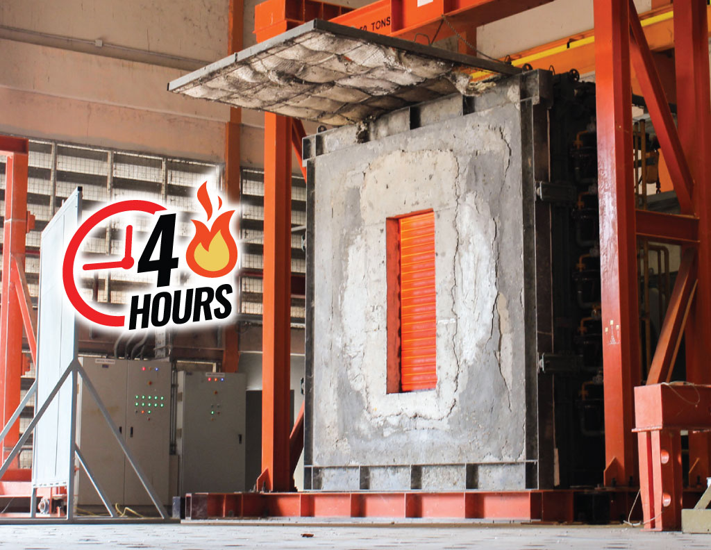 Provides fire resistance for up to 4 hours.